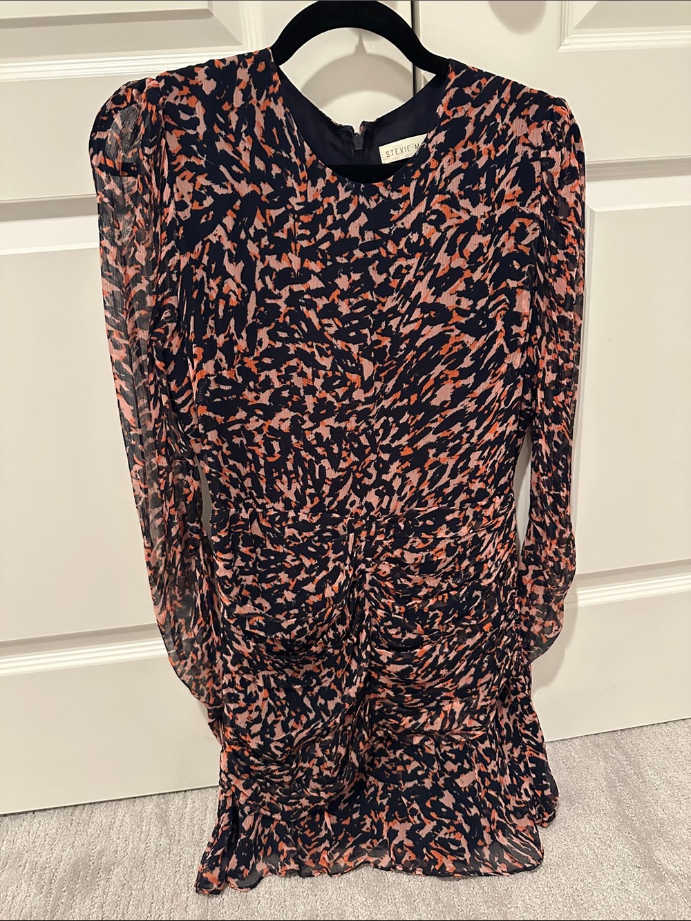 Stevie May Navy and Peach Abstract Print Dress